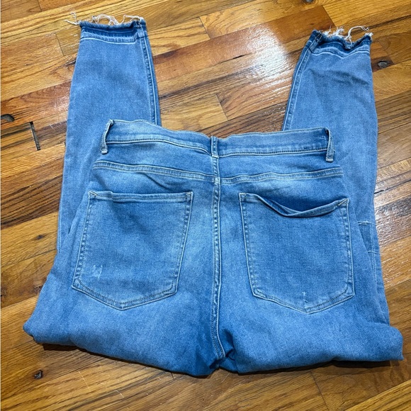 Express Blue Skinny Jeans with Distressed Details - Picture 6 of 7